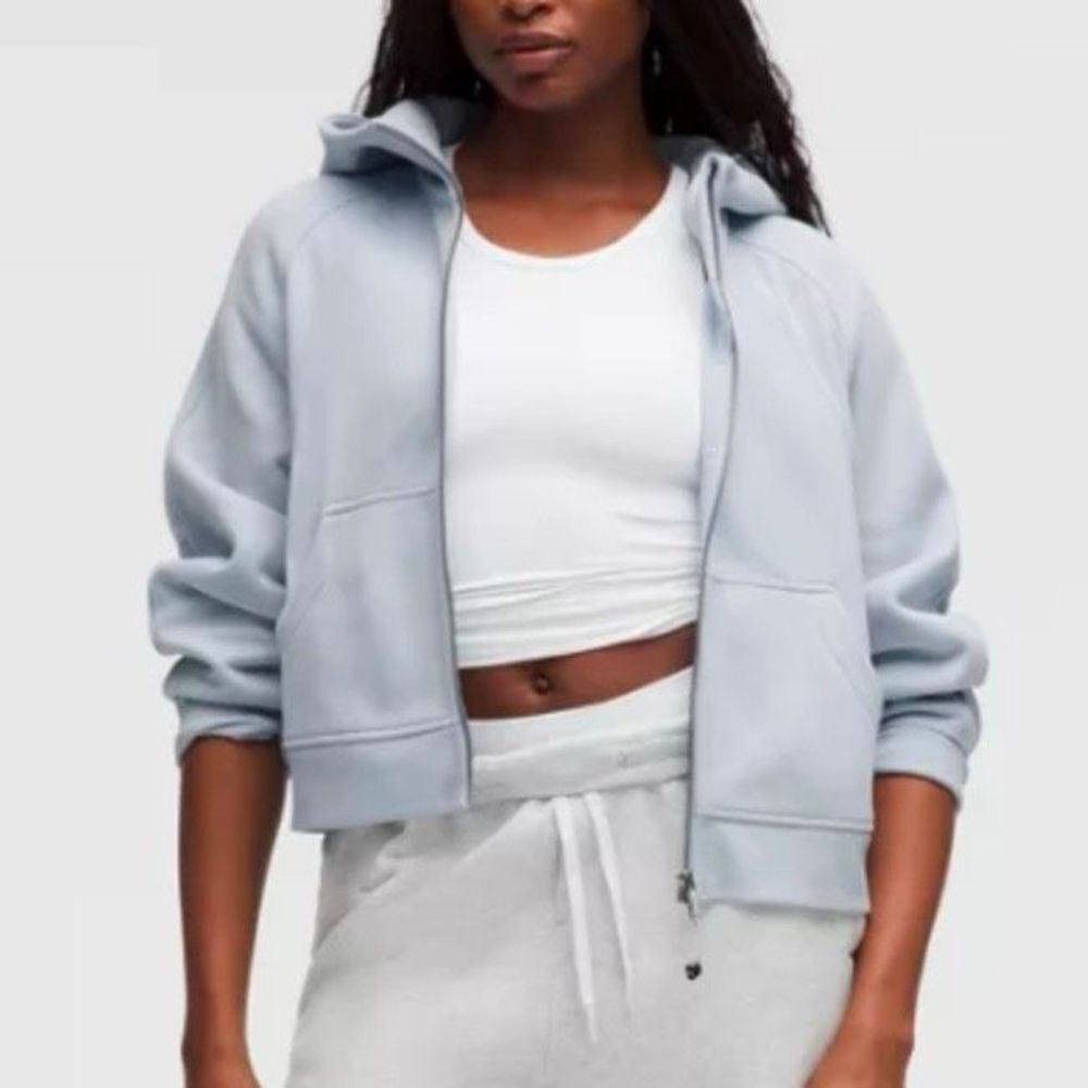 LULULEMON ATHLETICA | Scuba Full-Zip Cropped Hoodie Periwinkle Powder Blue | XL/